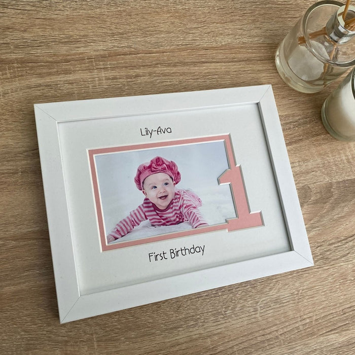 Personalise with the name, on 1st Birthday frame