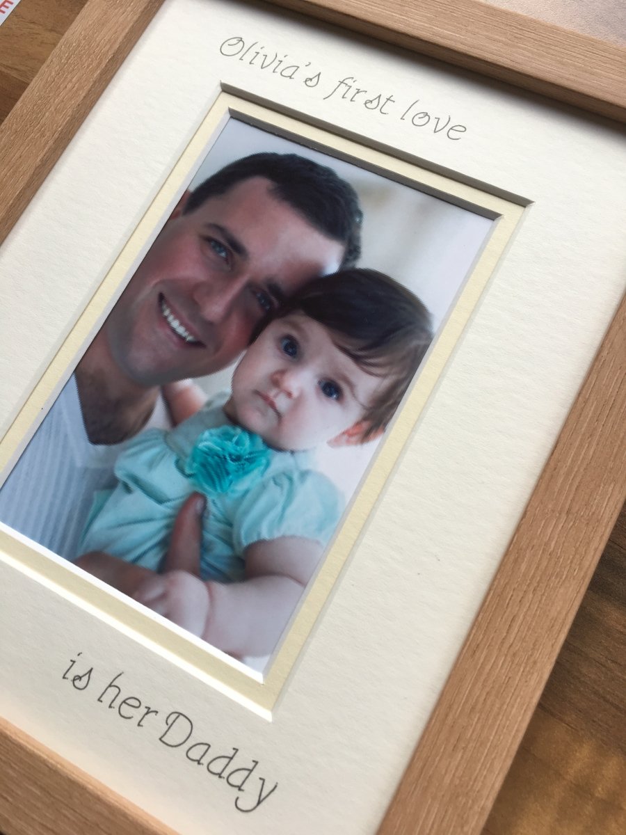 Personalised First Love is her Daddy Photo Frame 9 x 7 Beech - Azana Photo Frames