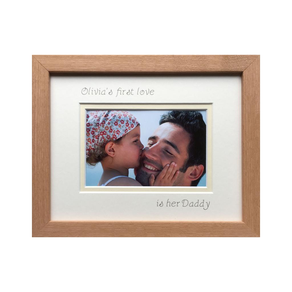 Personalised First Love is her Daddy Photo Frame 9 x 7 Beech - Azana Photo Frames