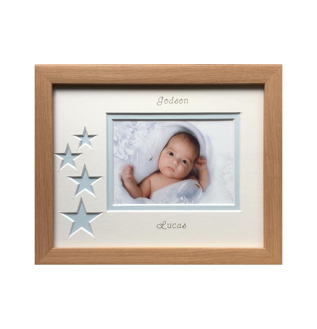 Godson Blue Stars Landscape Photo Frame Beech
