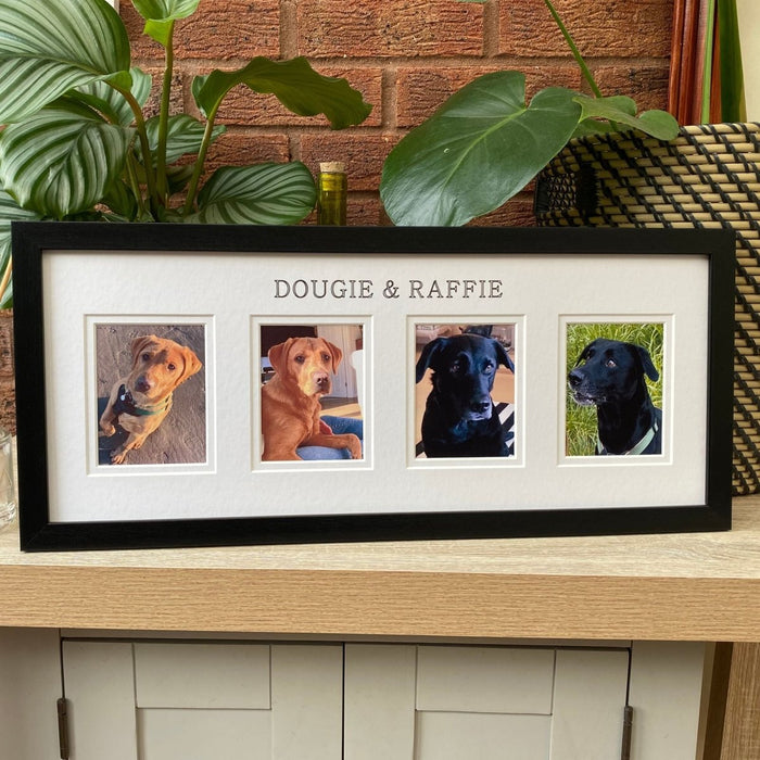 Personalised Multipicture Pet Dog Frame, Black