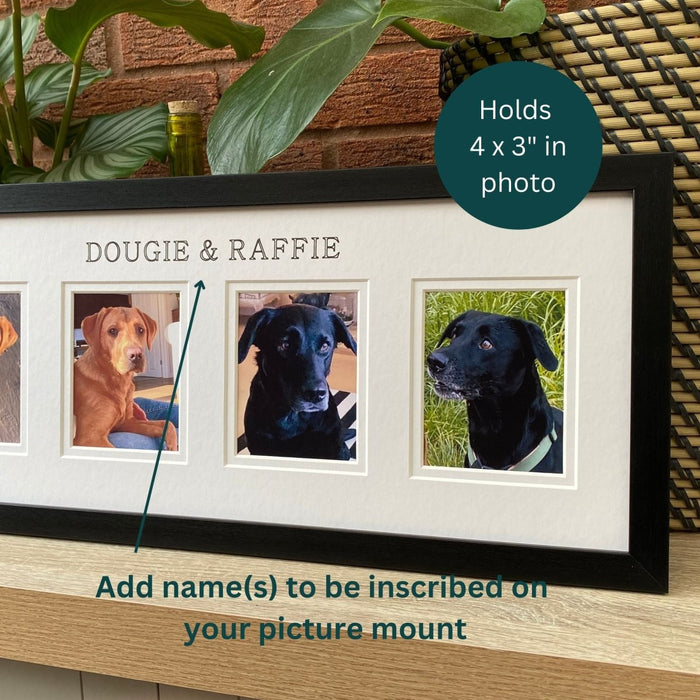 Personalised Multipicture Pet Dog Frame, Black