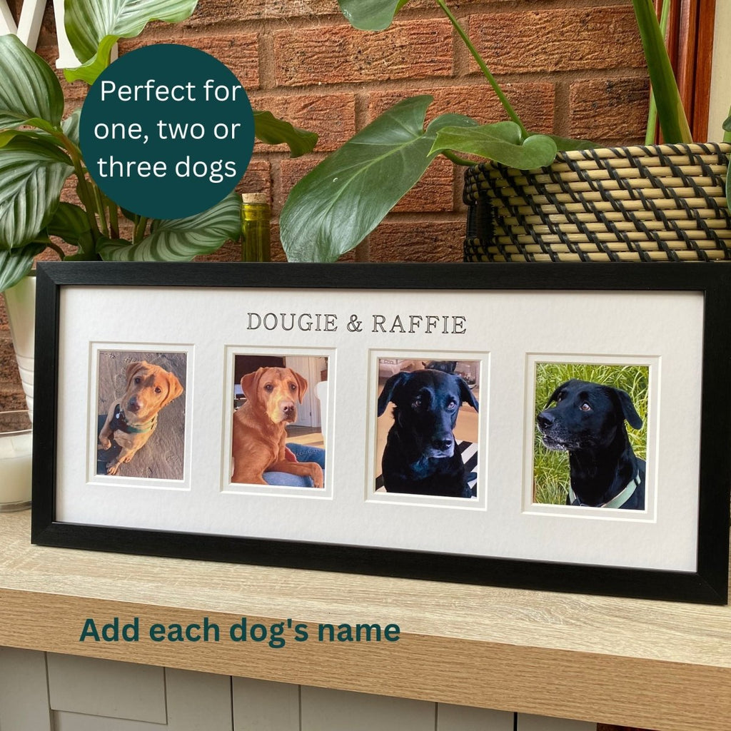 Personalised Multipicture Pet Dog Frame, Black