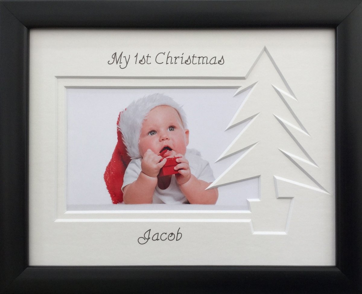 My First Christmas Photo Frame - Christmas Tree - Black 9 x7
