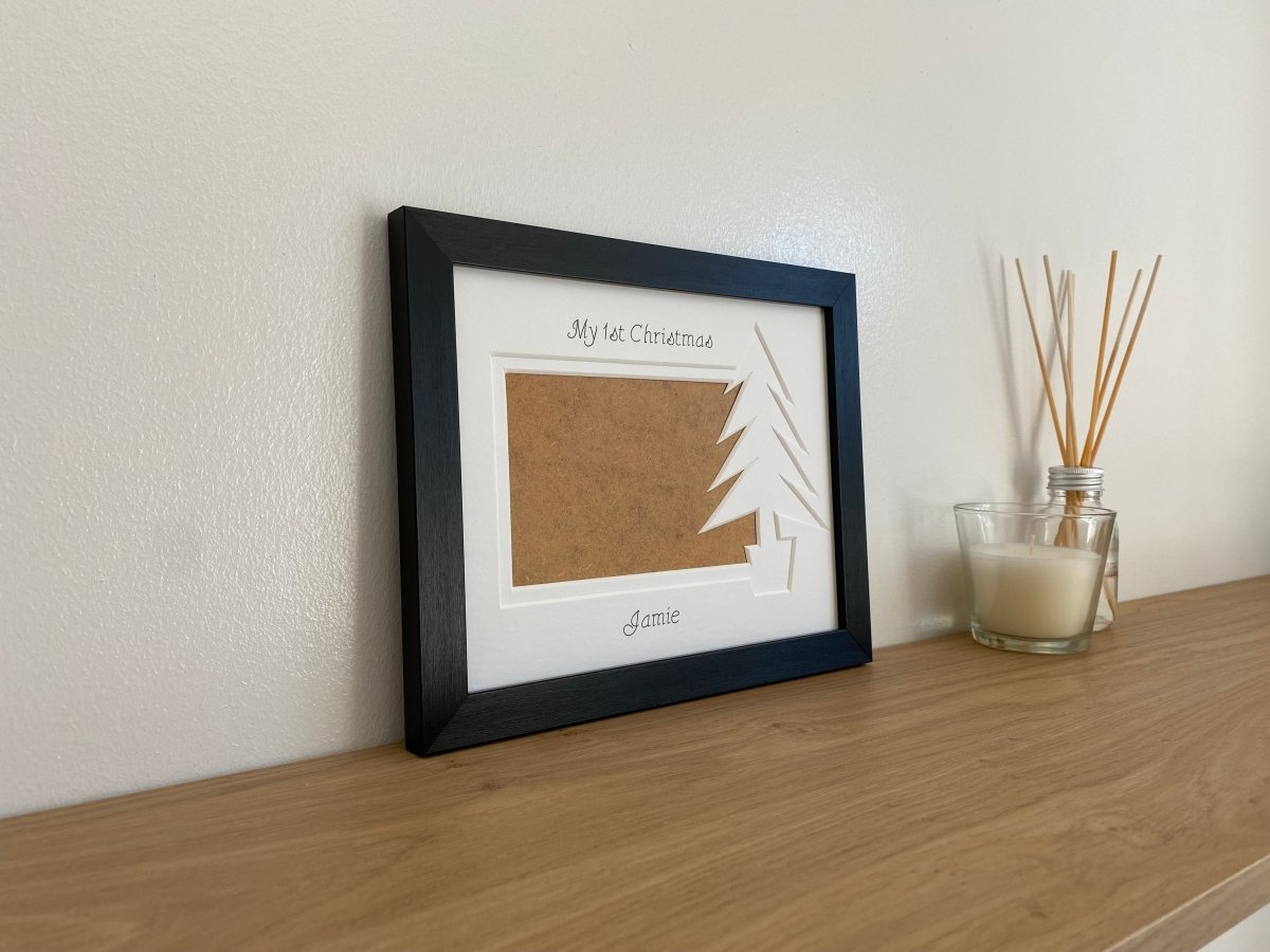 Christmas tree-shaped picture frame for baby, toddler first Christmas