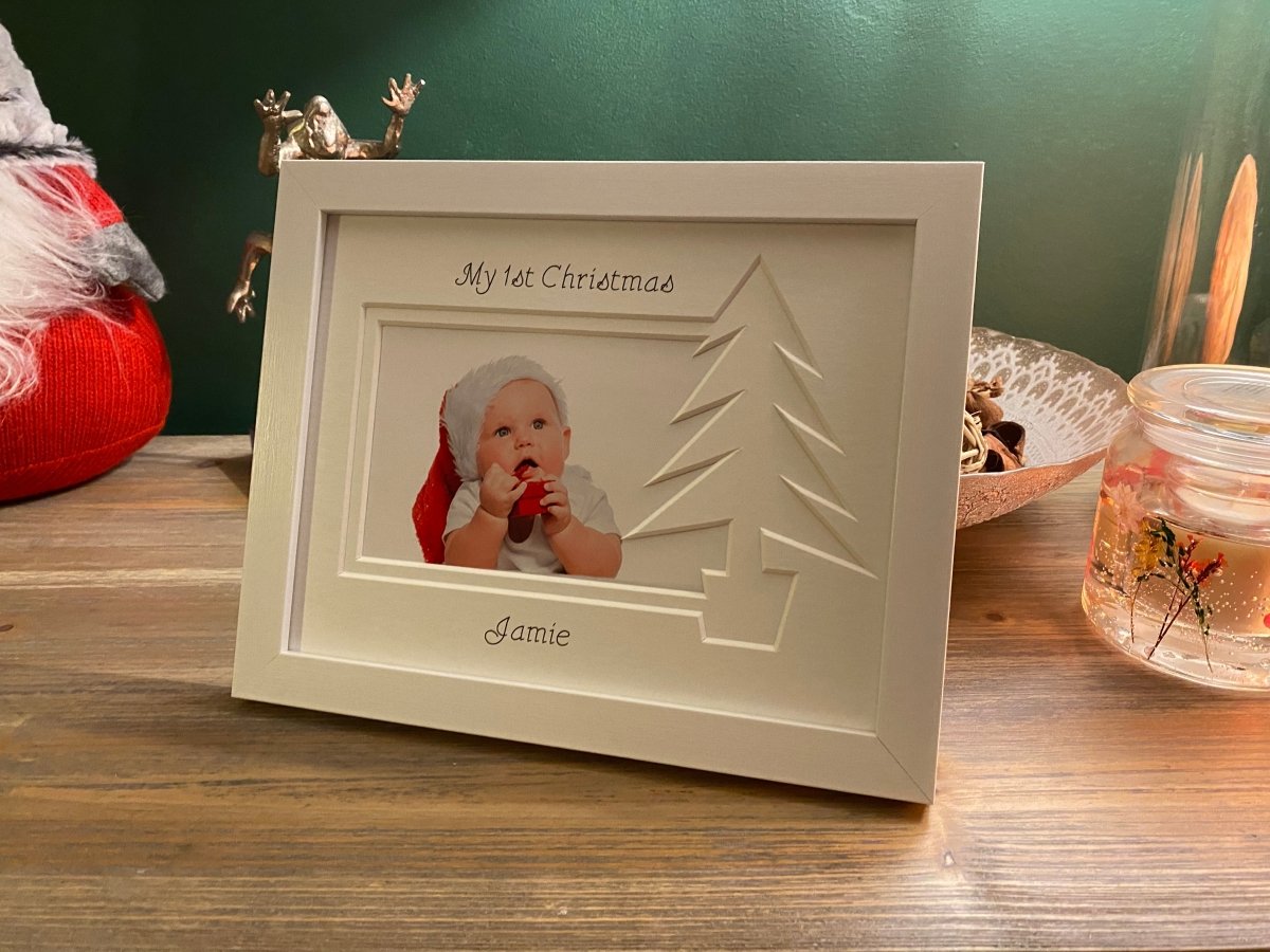 Baby 1st Xmas White Tree picture frame