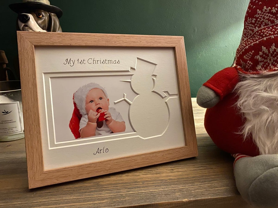 Personalised Baby 1st Christmas Frame Snowman