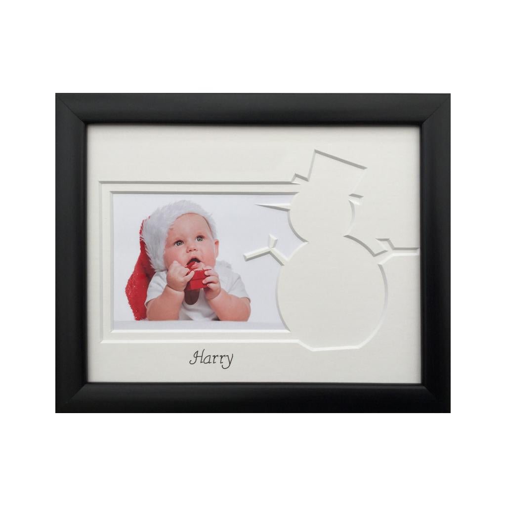 Baby Name 1st Christmas - Snowman frame