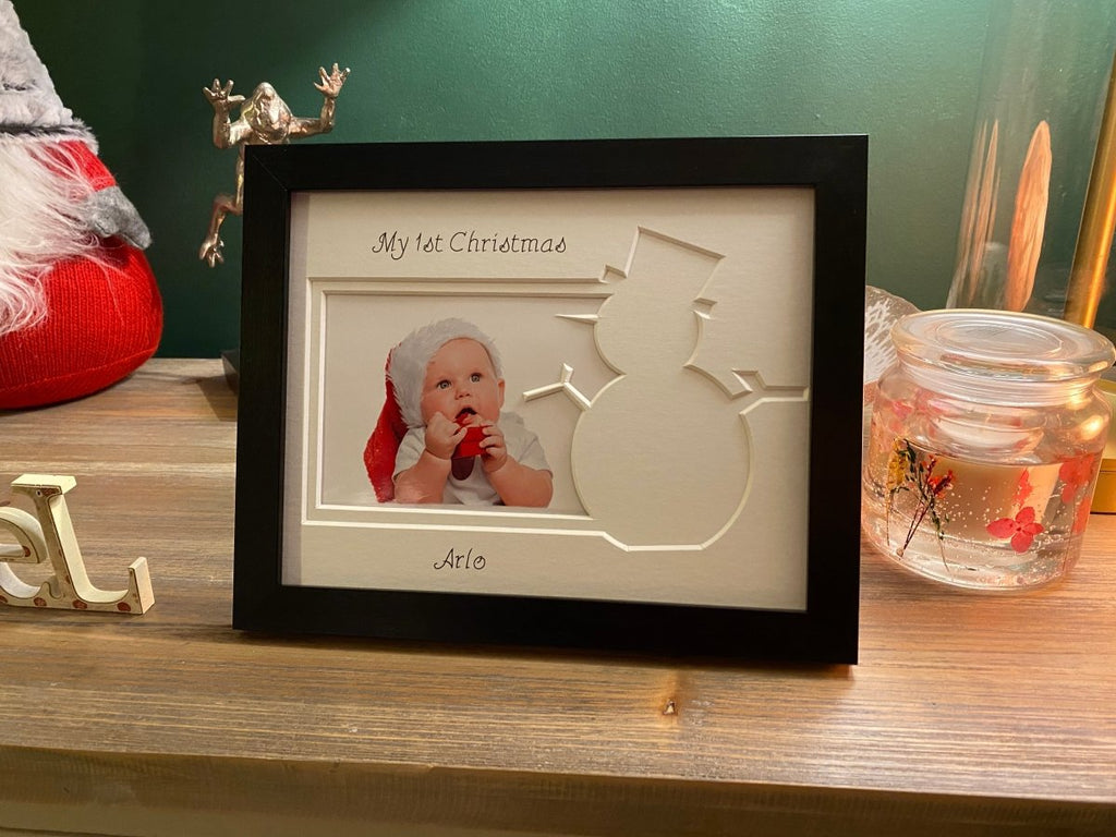 Snowman First Christmas Frame