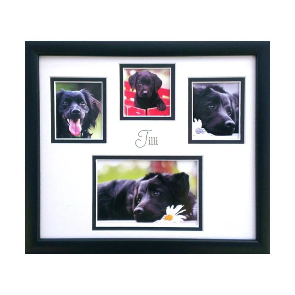 Personalised 4-picture pet black frame - Azana