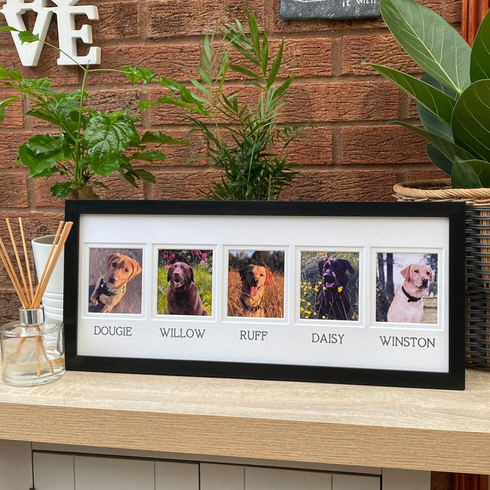 Personalised Pet Dog Multipicture Frame, Black - Azana Photo Frames
