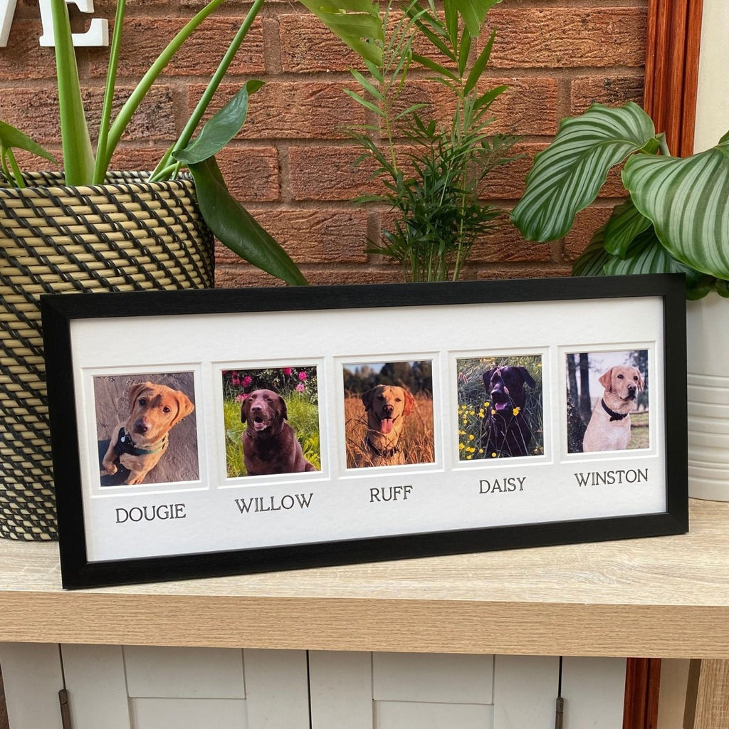 Personalised Pet Dog Multipicture Frame, Black - Azana Photo Frames