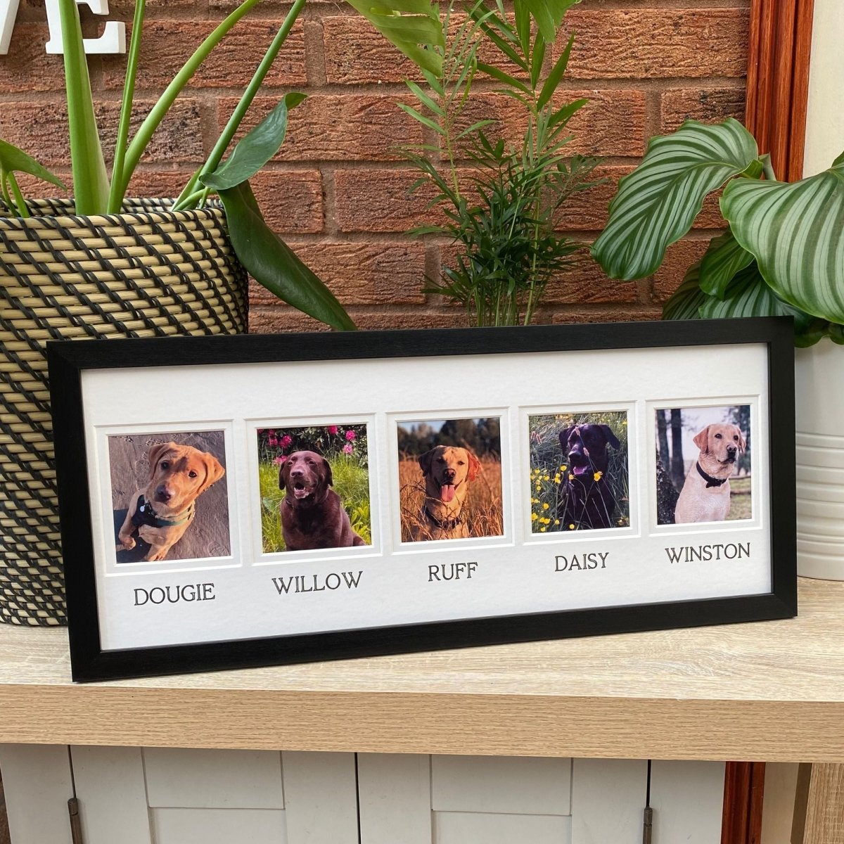 Personalised Pet Dog Multipicture Frame, Black - Azana Photo Frames