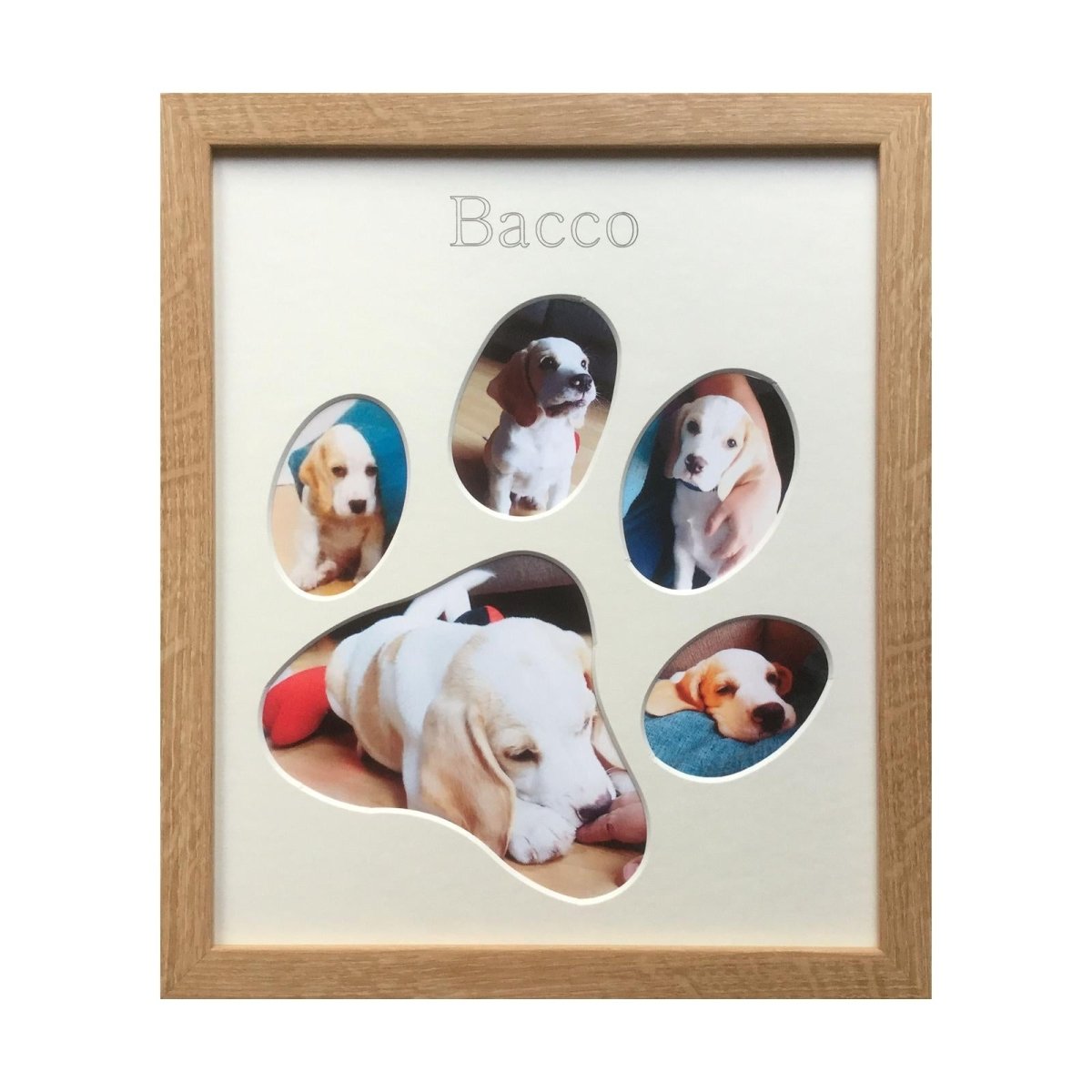 Add or print 5 images for puppy paw frame