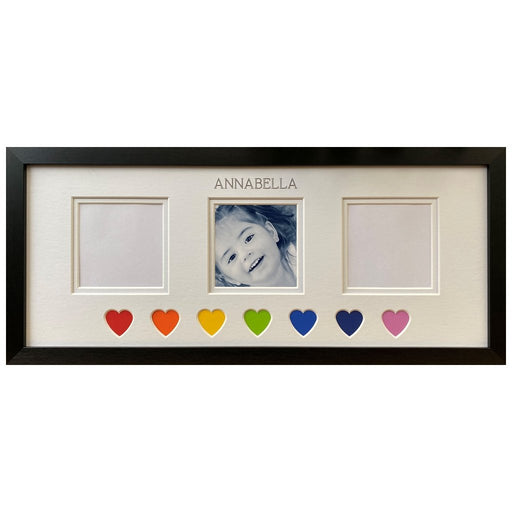 Personalised Rainbow Heart Picture Frame