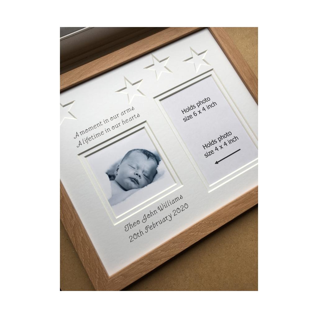 Personalised Star Memory Photo Frame 12 x 10 Beech - Azana Photo Frames