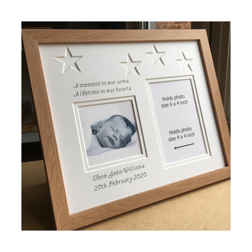 Personalised Star Memory Photo Frame 12 x 10 Beech - Azana Photo Frames