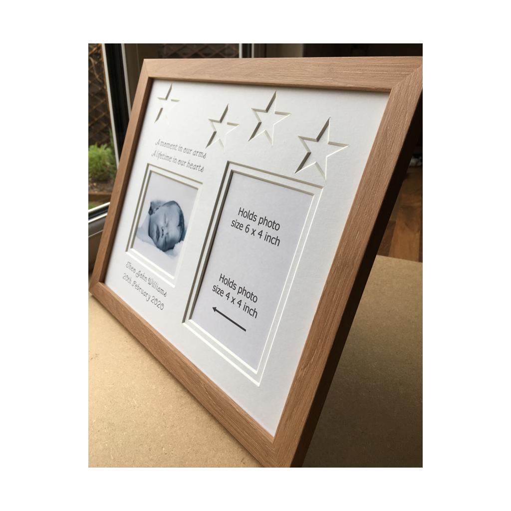 Personalised Star Memory Photo Frame 12 x 10 Beech - Azana Photo Frames