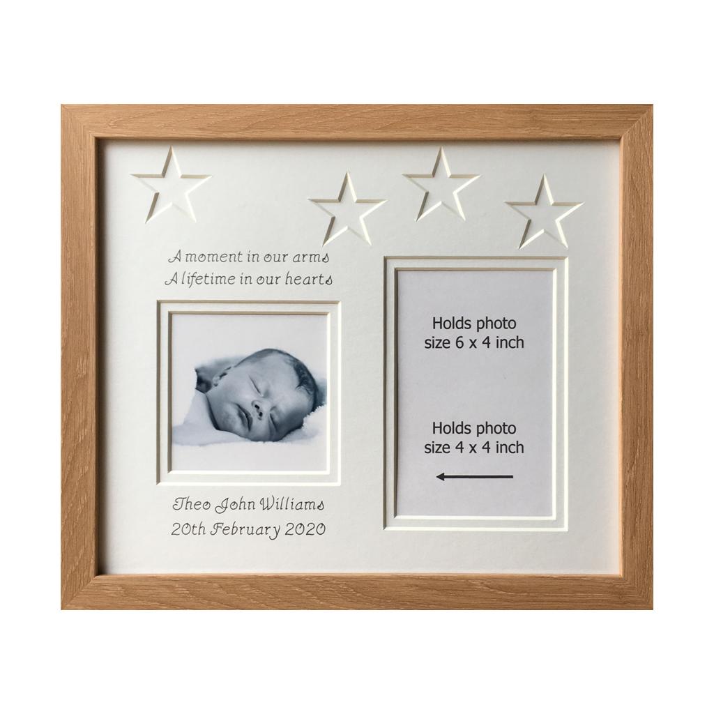 Personalised Star Memory Photo Frame 12 x 10 Beech - Azana Photo Frames