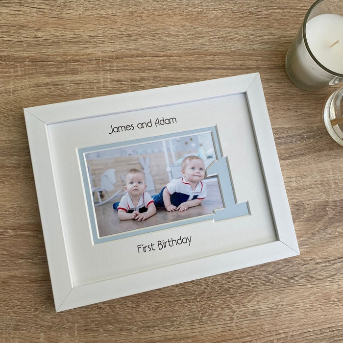 Personalised Twins Triplets Boy 1st Birthday Picture Frame