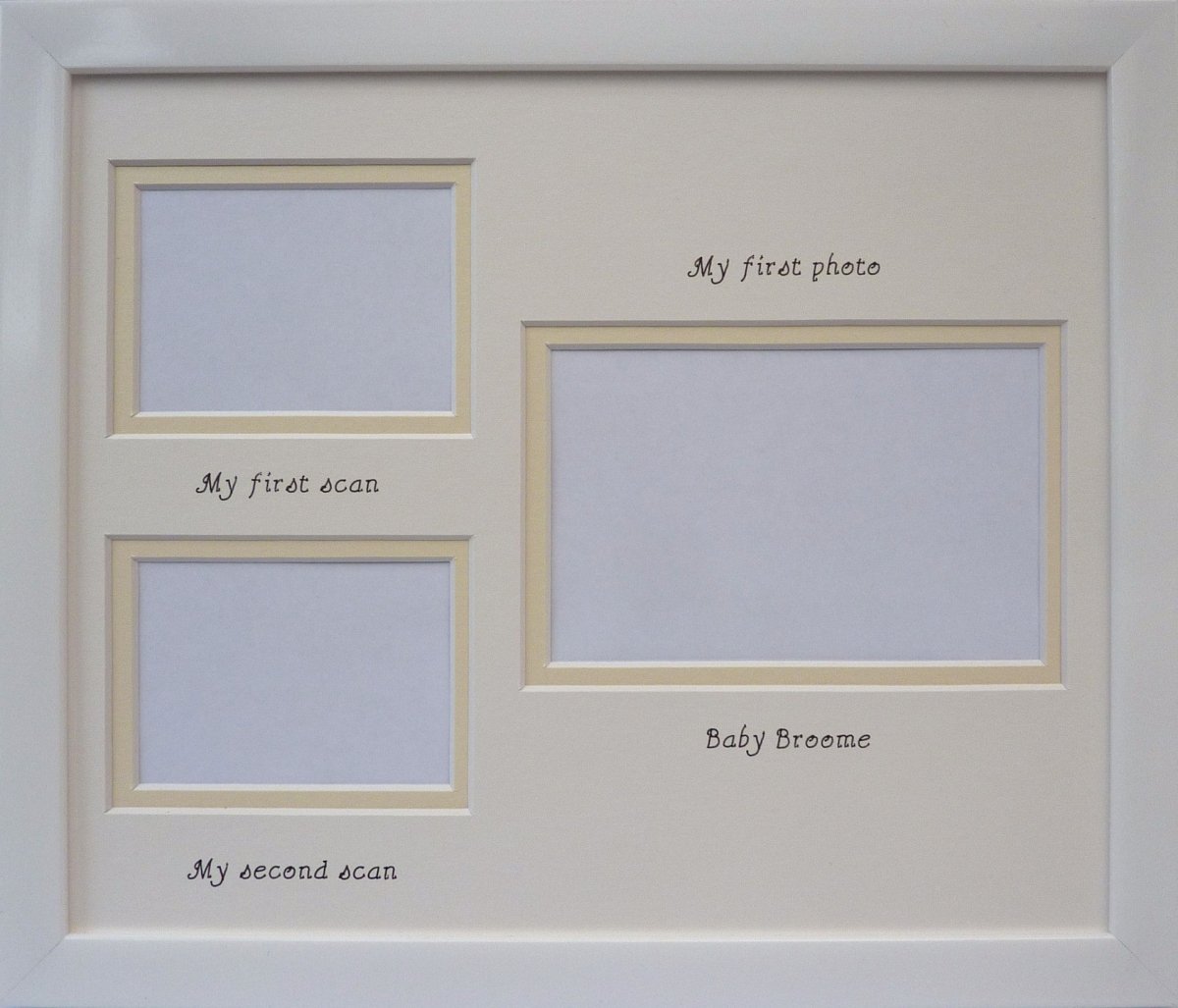 Personalised Unisex Double Baby Scan Picture Frame, White - Azana Photo Frames