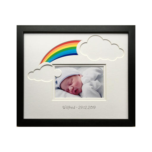 Rainbow Baby Clouds Personalised Photo Frame 