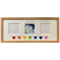 Rainbow Heart Picture Frame, Light Brown