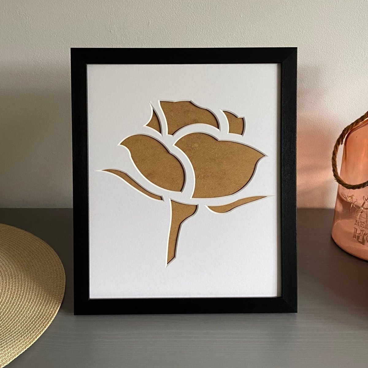 Rose Silhouette Picture Frame, Black - Azana Photo Frames