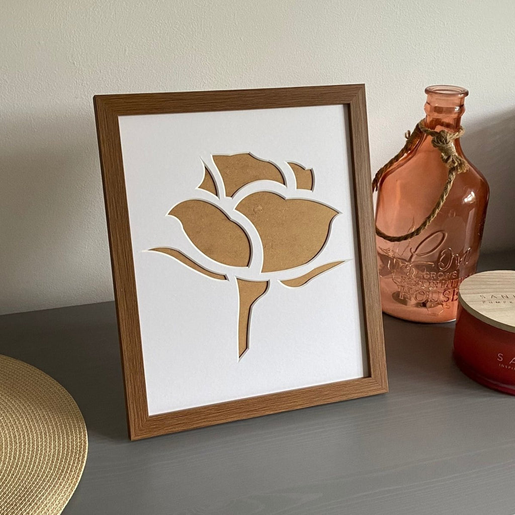 Rose Silhouette Picture Frame, Dark Brown - Azana Photo Frames