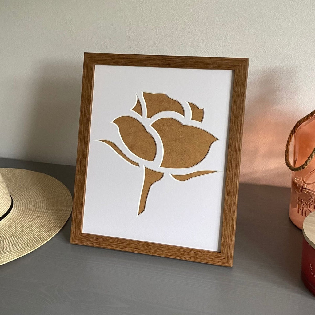 Rose Silhouette Frame, Dark Brown - Azana Photo Frames