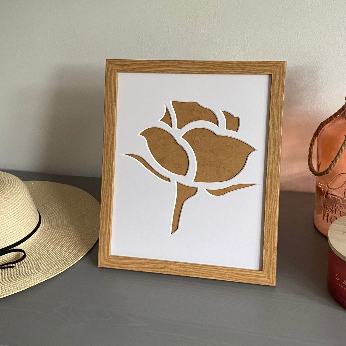 Rose Silhouette Frame, Light brown - Azana Photo Frames