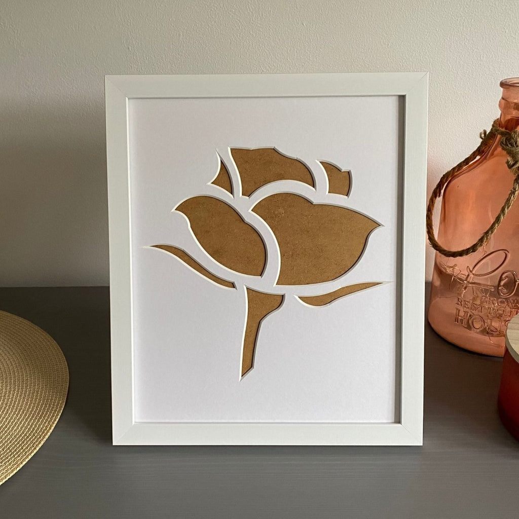 Rose Silhouette Picture Frame, White - Azana Photo Frames