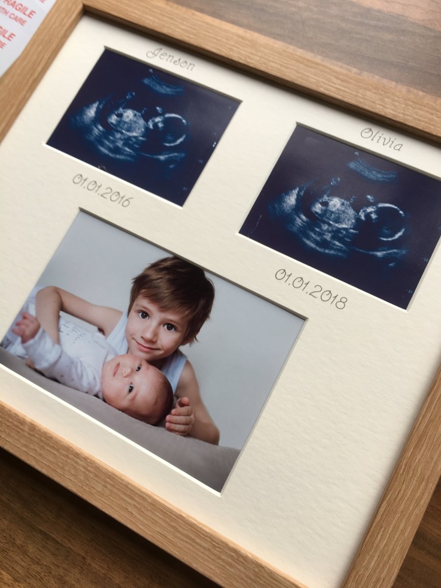 2 scans 2 siblings photo frame Beech 12 x 10