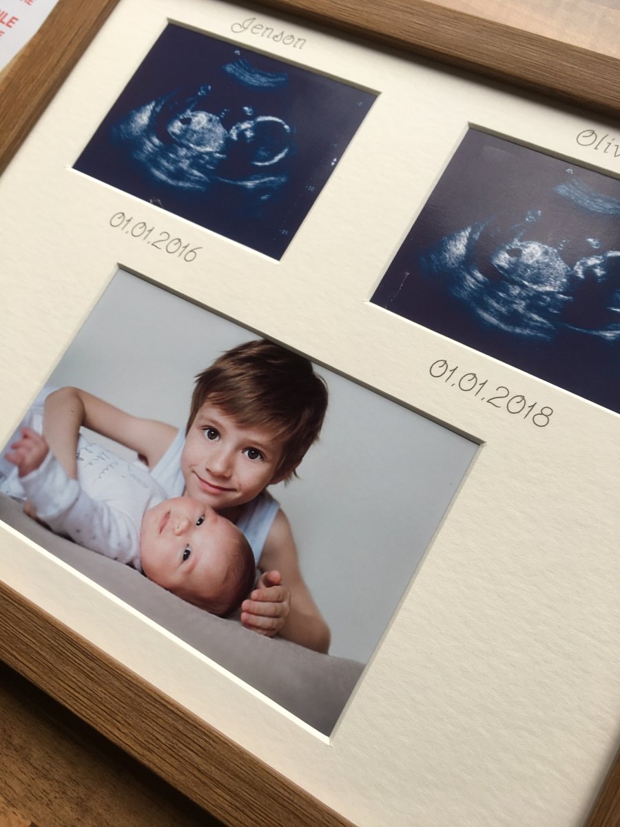 Siblings Brother Sister Personalised Picture Frame, Dark Brown - Azana Photo Frames