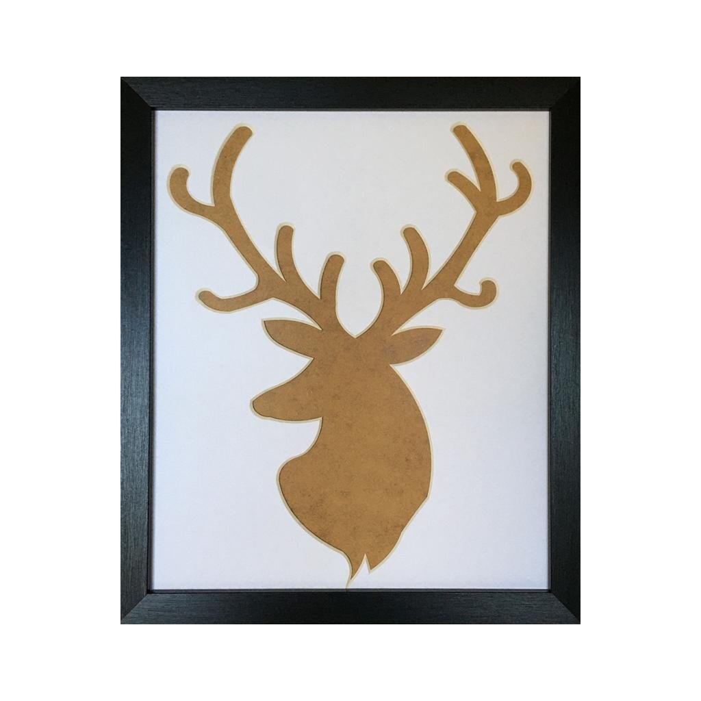 Stag Head Silhouette Picture Frame, Black - Azana Photo Frames