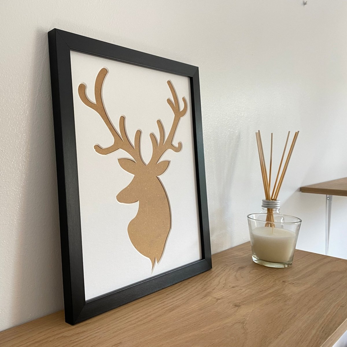 Stag Head Silhouette Picture Frame, Black - Azana Photo Frames