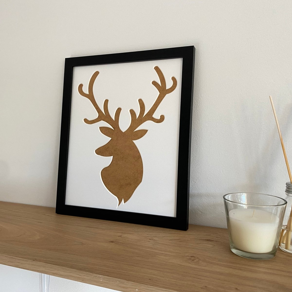 Stag Head Silhouette Picture Frame, Black - Azana Photo Frames