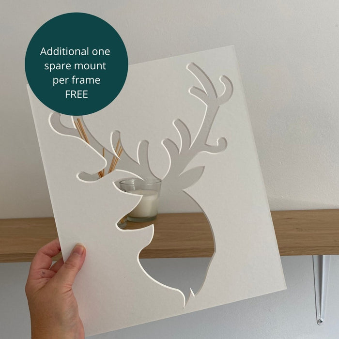 Stag Head Silhouette Picture Frame, Light Brown - Azana Photo Frames