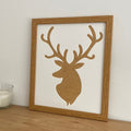 Stag Head Silhouette Picture Frame, Light Brown - Azana Photo Frames