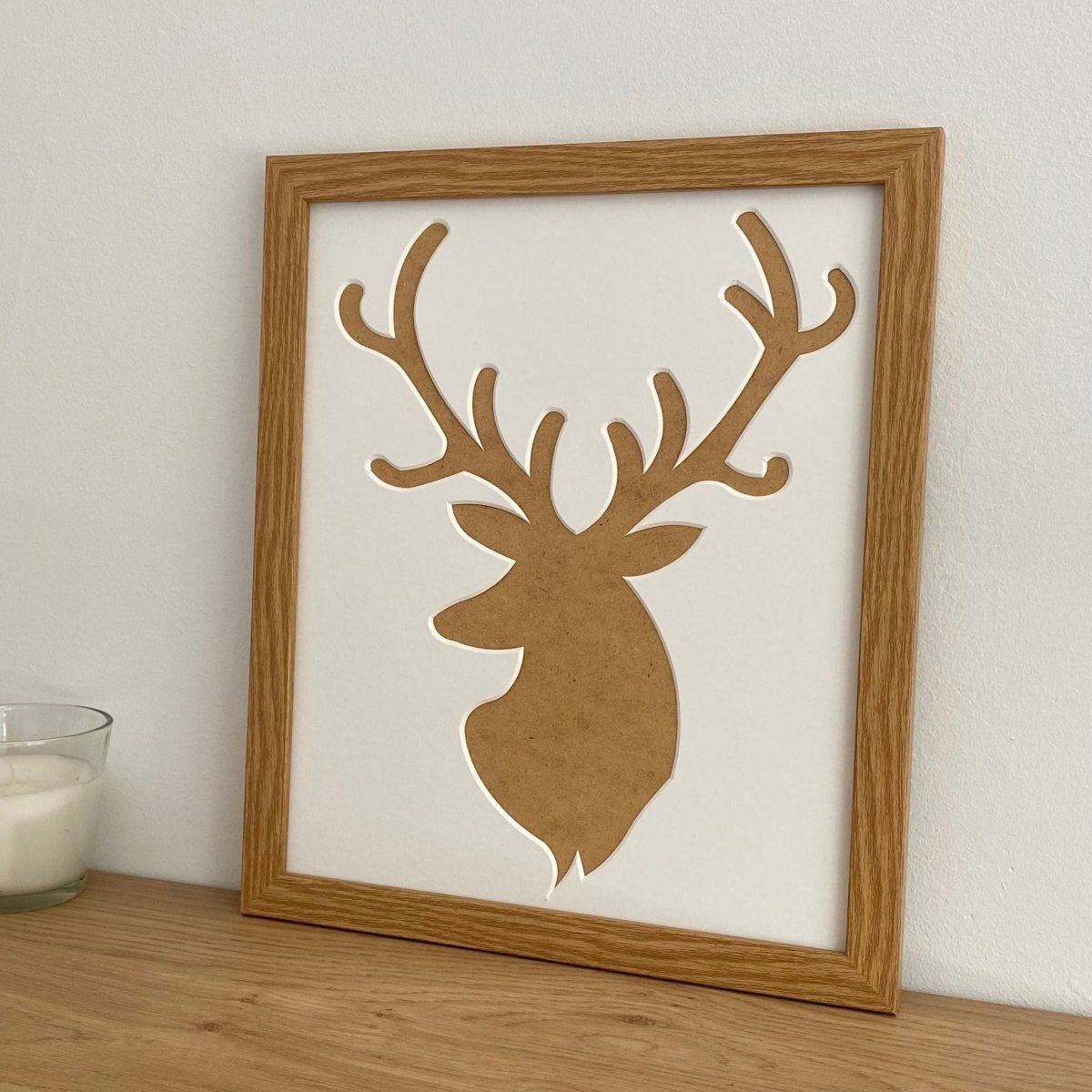 Stag Head Silhouette Picture Frame, Light Brown - Azana Photo Frames