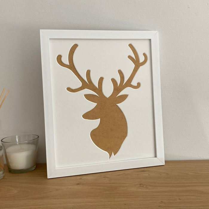white stag silhouette picture frame