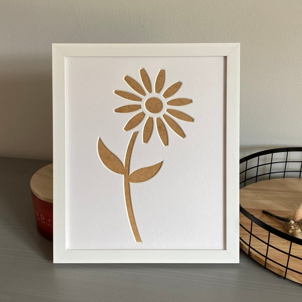White Stem Daisy Picture Frame, Silhouette - Azana Photo Frames