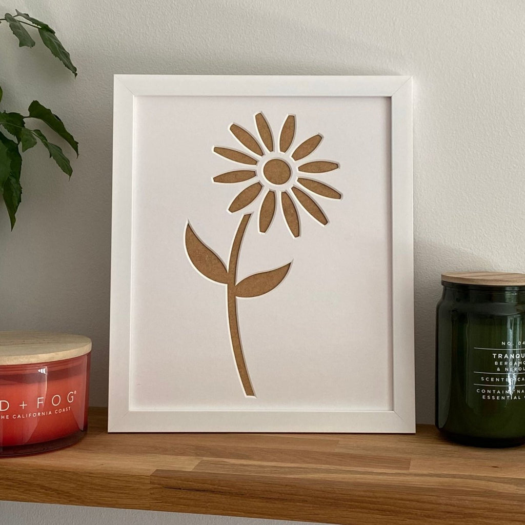 Stem Daisy Picture Frame, Silhouette, White - Azana Photo Frames