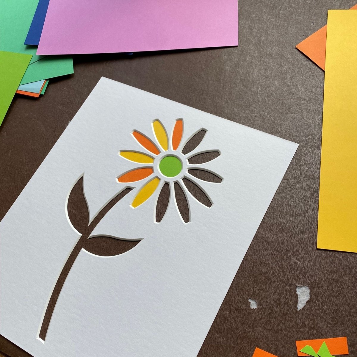 Stem daisy silhouette picture mount - Azana Photo Frames