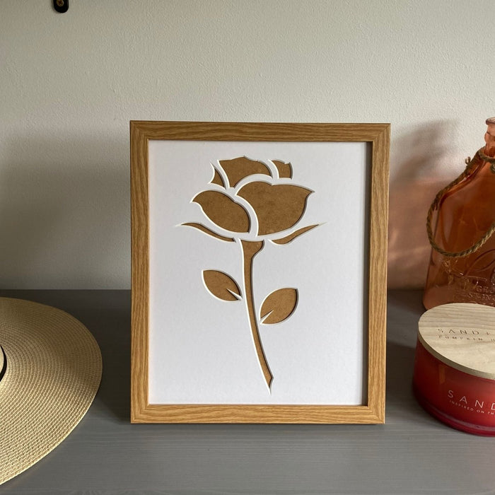Stem of Rose Silhouette, Light Brown - Azana Photo Frames