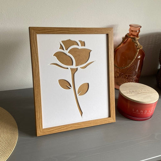 Stem of Rose Silhouette, Light Brown - Azana Photo Frames