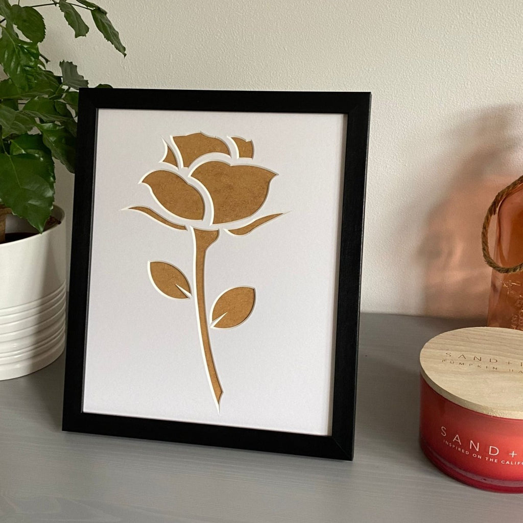 Black Stem Rose Picture - Azana Photo Frames