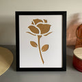 Black Stem Rose Silhouette Picture - Azana Photo Frames