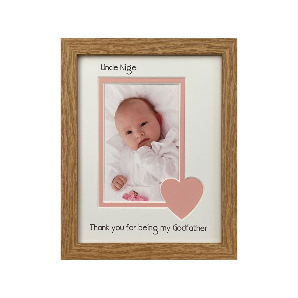 Godfather Picture Frame, Pink Heart, Portrait