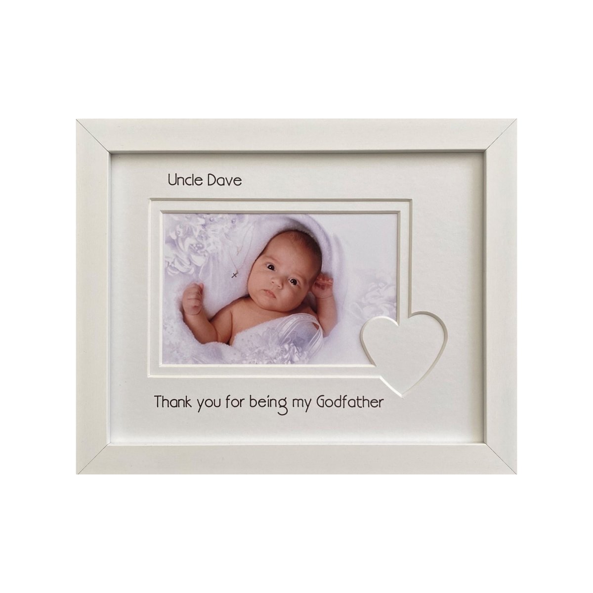 Godfather white Picture Frame White Heart Landscape